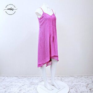 White House Black Market Spaghetti Strap High Low Midi Dress Purple Pink Women 0